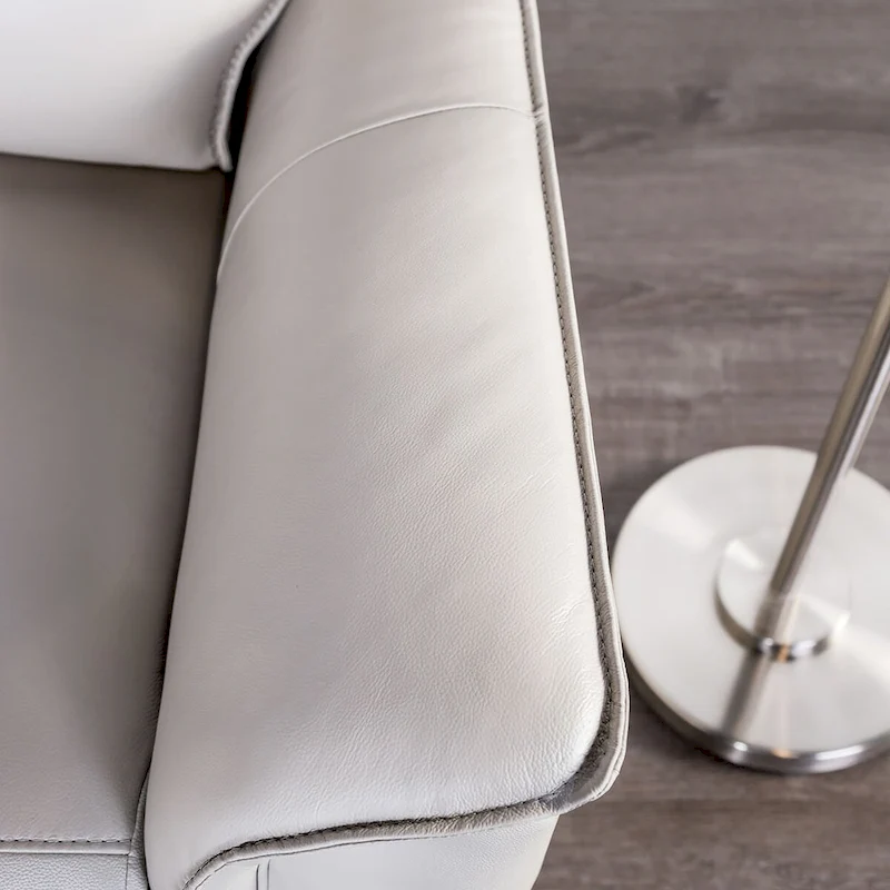 Furniture of America Marty Modern Leather Match Manual Reclining Sofa with Flared Padded Arms