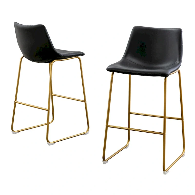 Best Quality Furniture Faux Leather Bar Stool (Set of 2)