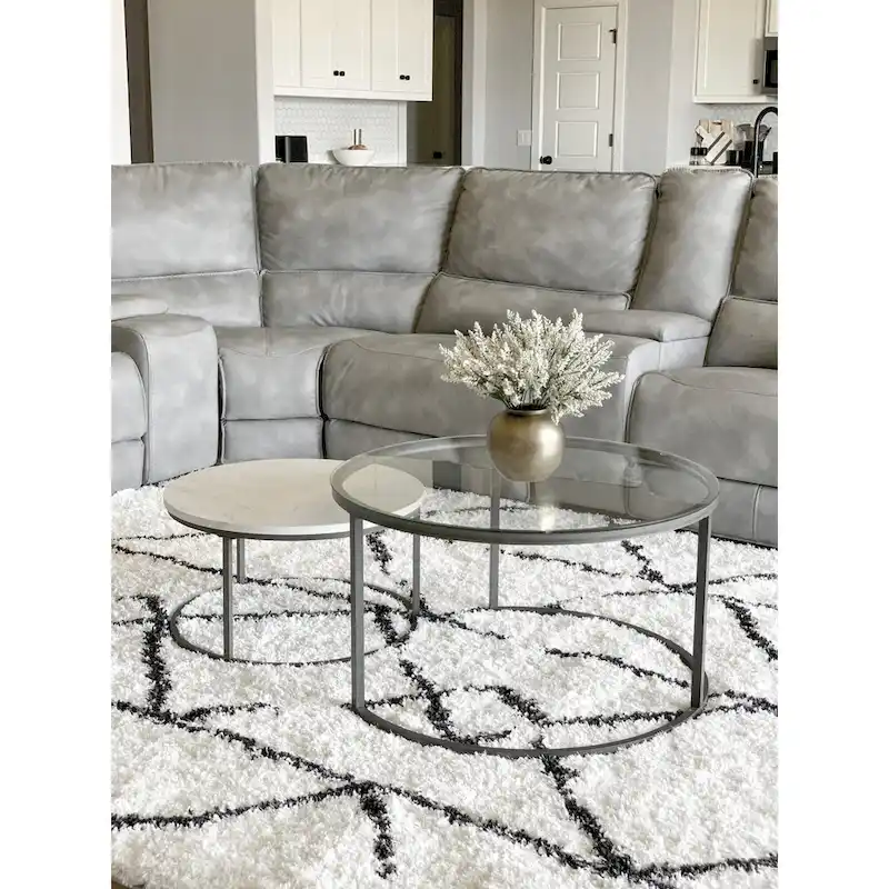 Nathan James Stella Round Nesting Coffee Table Set of 2