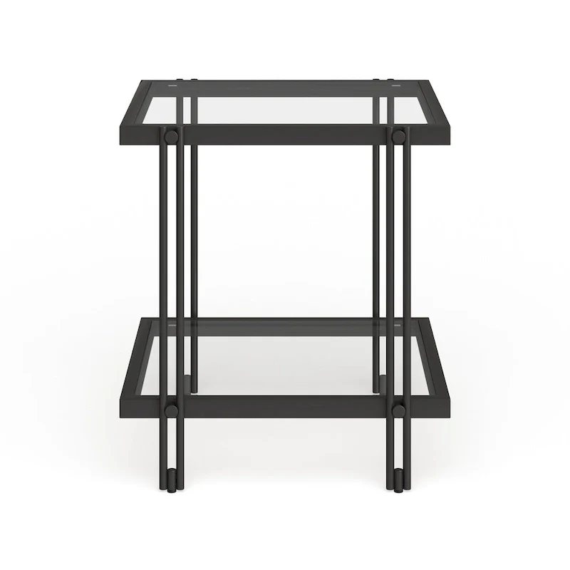 Inez Modern Metal and Glass Side Table