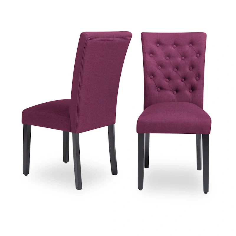 Fabric Armless Parsons Dining Chairs (Set of 2)