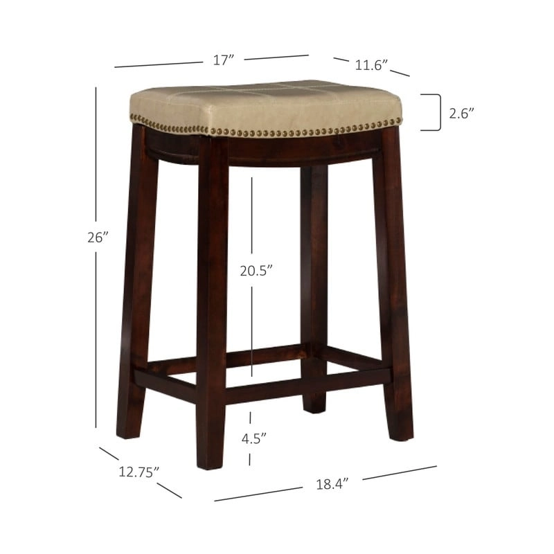 Linon Willamette Backless Saddle-seat Counter Stool