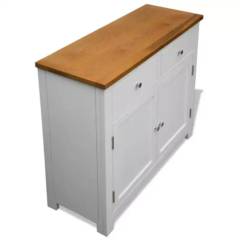 vidaXL Sideboard 35.4x13.2x32.7 Solid Oak Wood