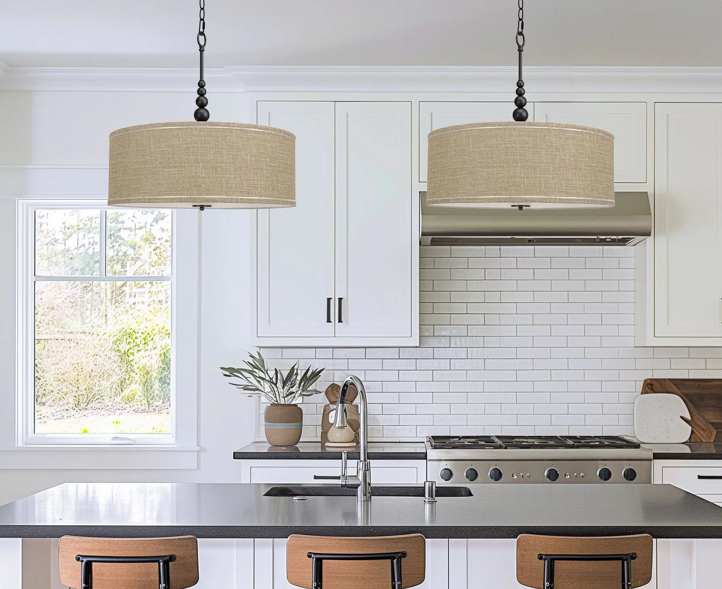 Adelade 23 Modern 3-Light Drum Pendant Chandelier