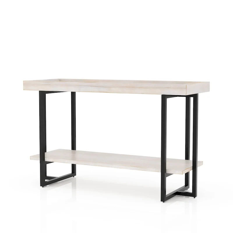 Damara Farmhouse 47-inch Metal 1-Shelf Sofa Table by Furniture of America