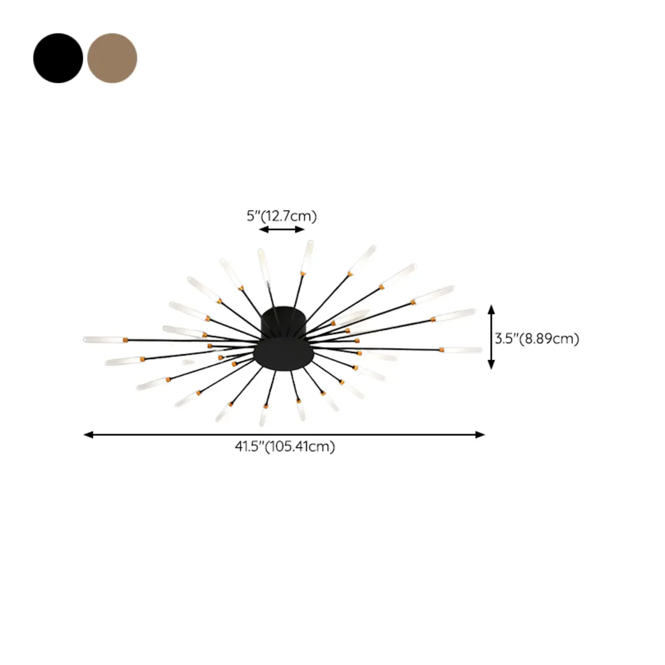 Modern Gold Sunburst LED Flush Mount Ceiling Light