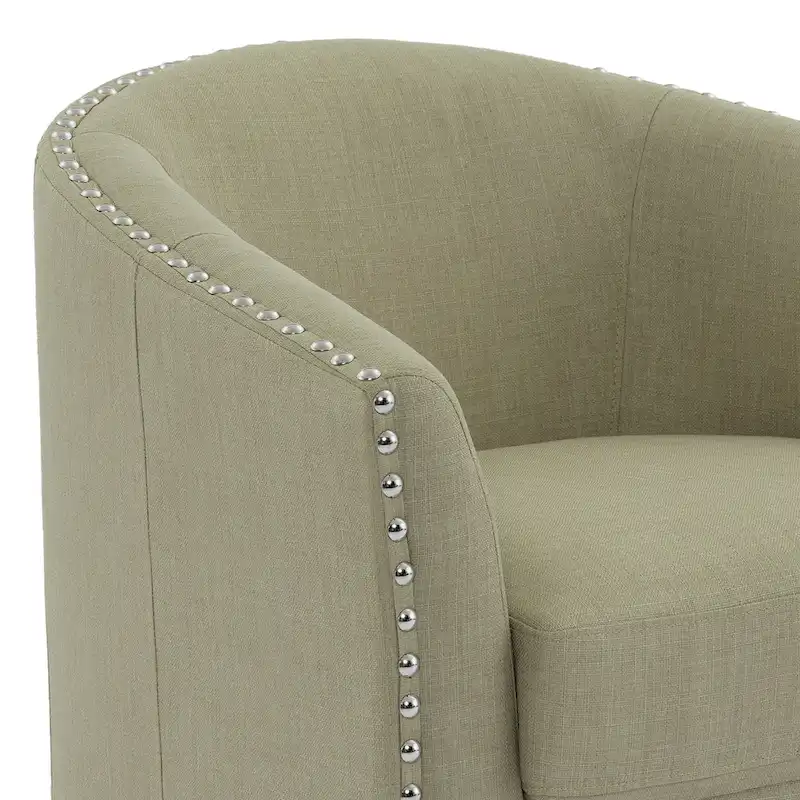 Nailhead Trim Upholstered Swivel Accent Chairs Set of 2