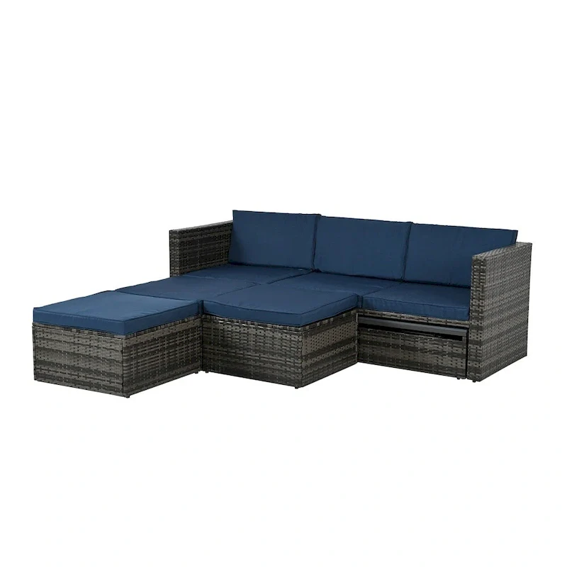 5 Set Wicker Furniture,Patio Furniture,Seasonal PE Wicker Furniture