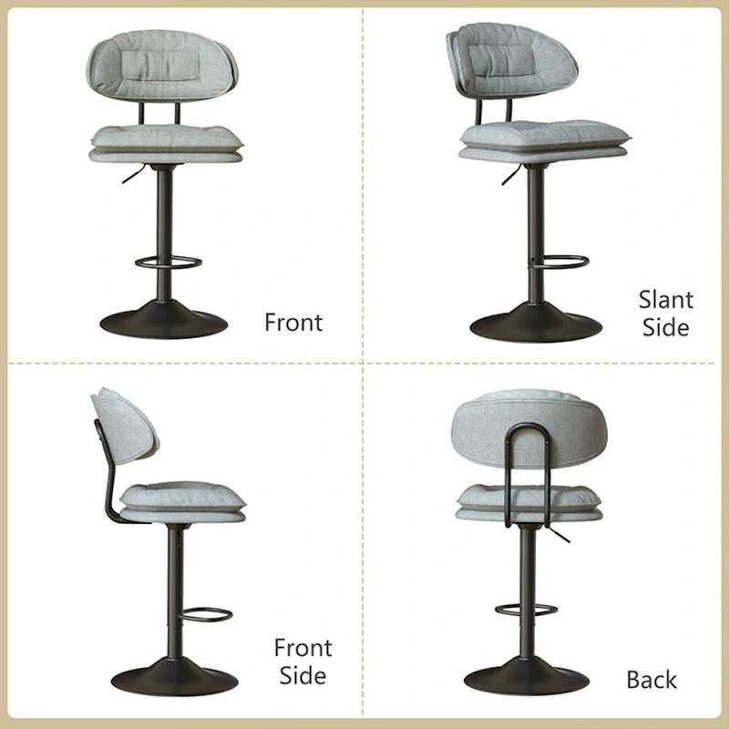 Set of 2 Swivel Bar Stools Adjustable Counter Height