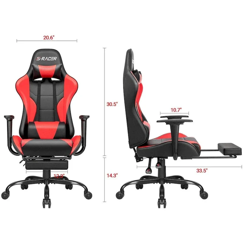 Gaming Chair with Footrest - Ergonomic Desk Chair