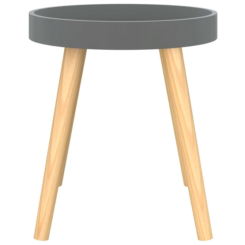 vidaXL Side Table Round End Coffee Table Engineered Wood and Solid Wood Pine - 15 x15 x15.7