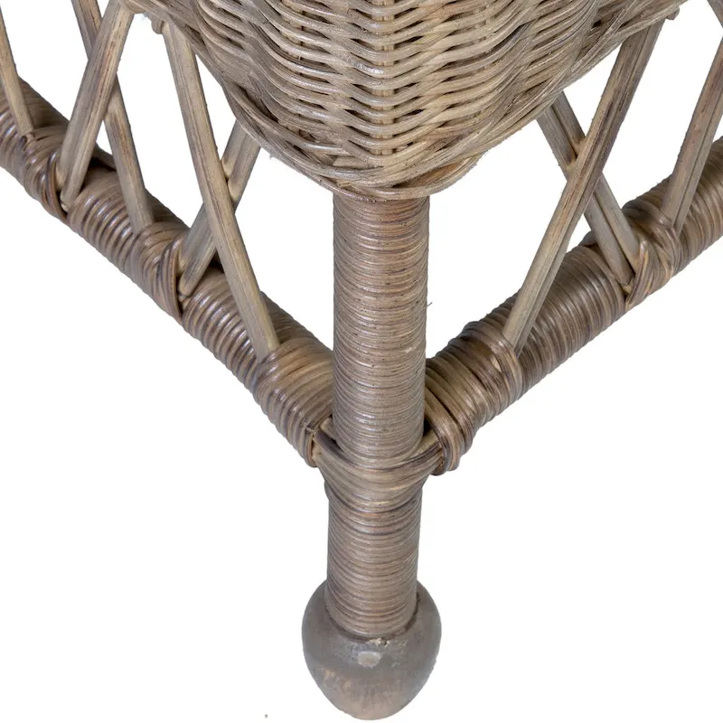 Natural Woven Rattan Dining Chair with Cushion