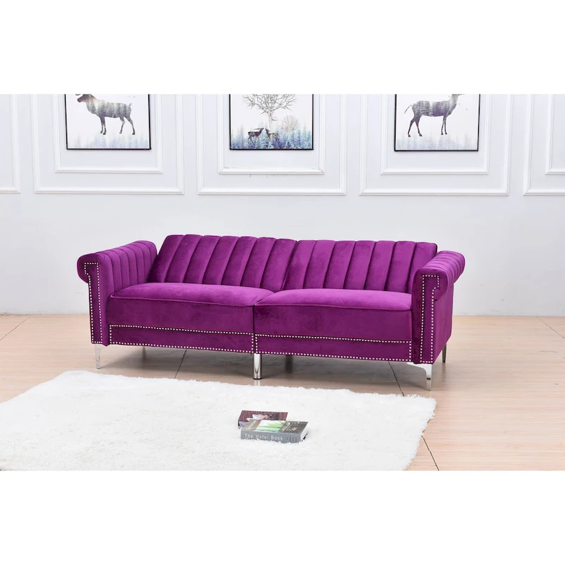 Legend Furniture Covertible Velvet Sofa Bed Sleeper