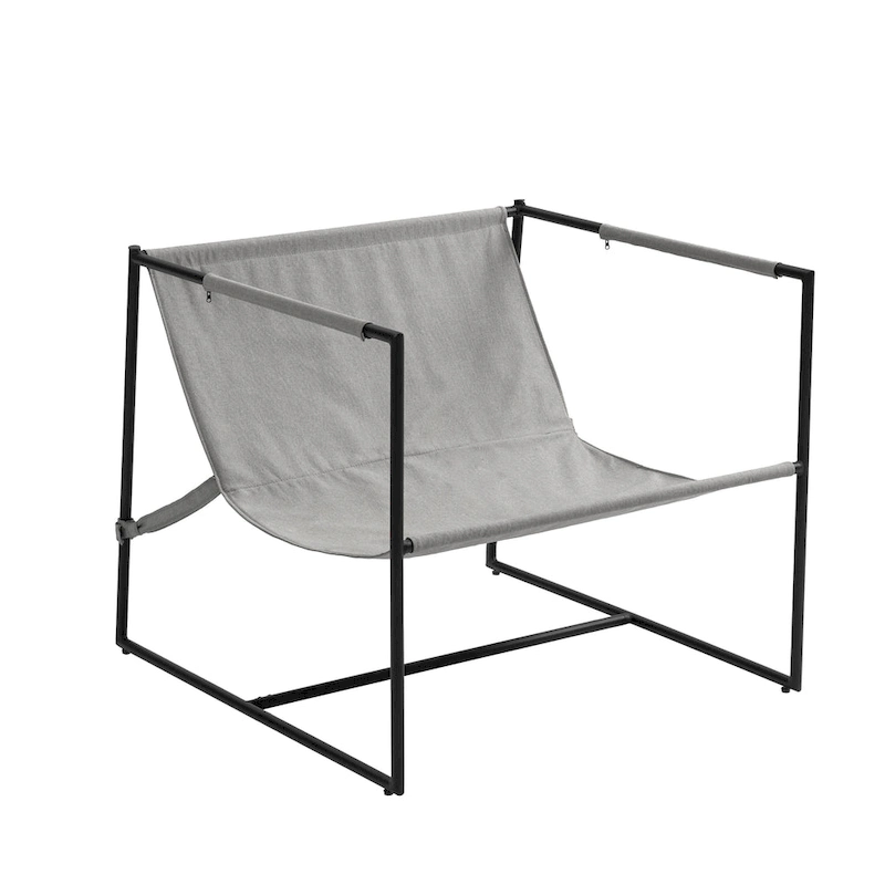 Metal Framed Accent Chair Sling Armchair with Bag Cushion