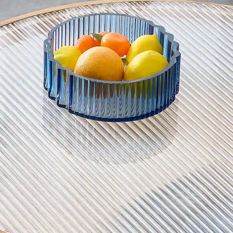 Circular double-layer solid wood tea table