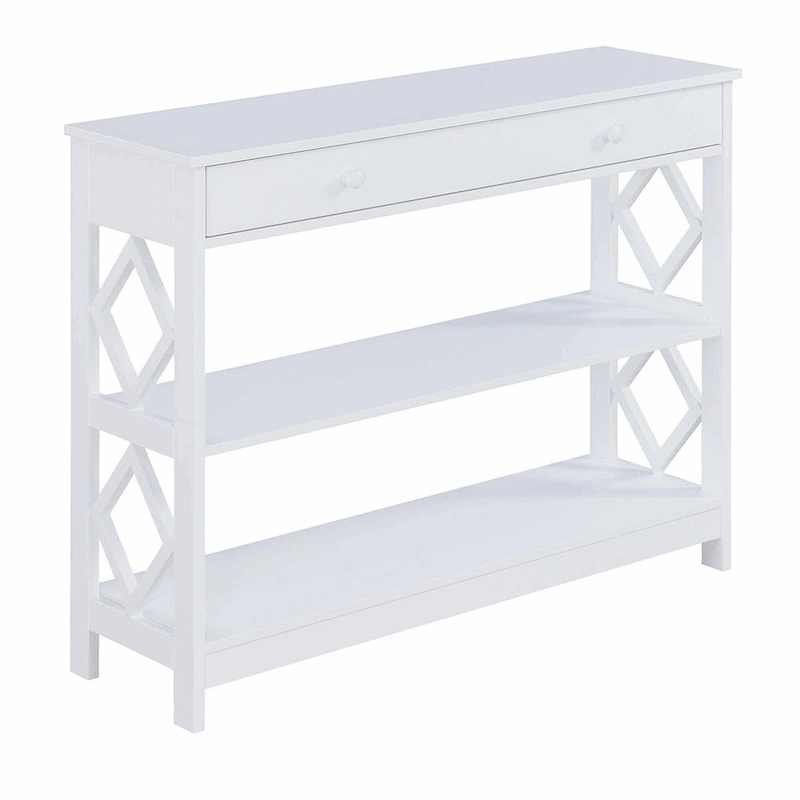 Convenience Concepts Diamond 1 Drawer Console Table with Shelves