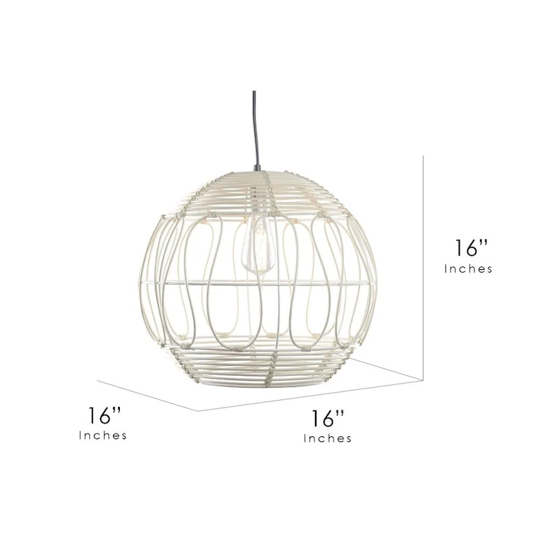 Wicker Globe Style Hanging Pendant Lamp (16 )