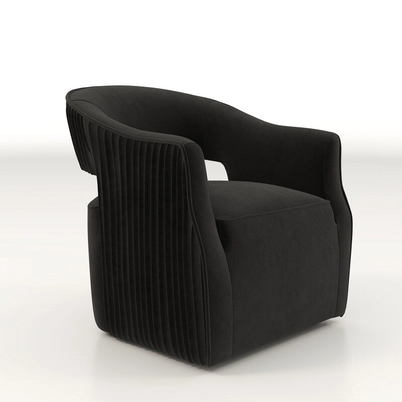 SEYNAR Modern Glam Velvet 360 Degree Swivel Open-Back Accent Armchair Set of 2