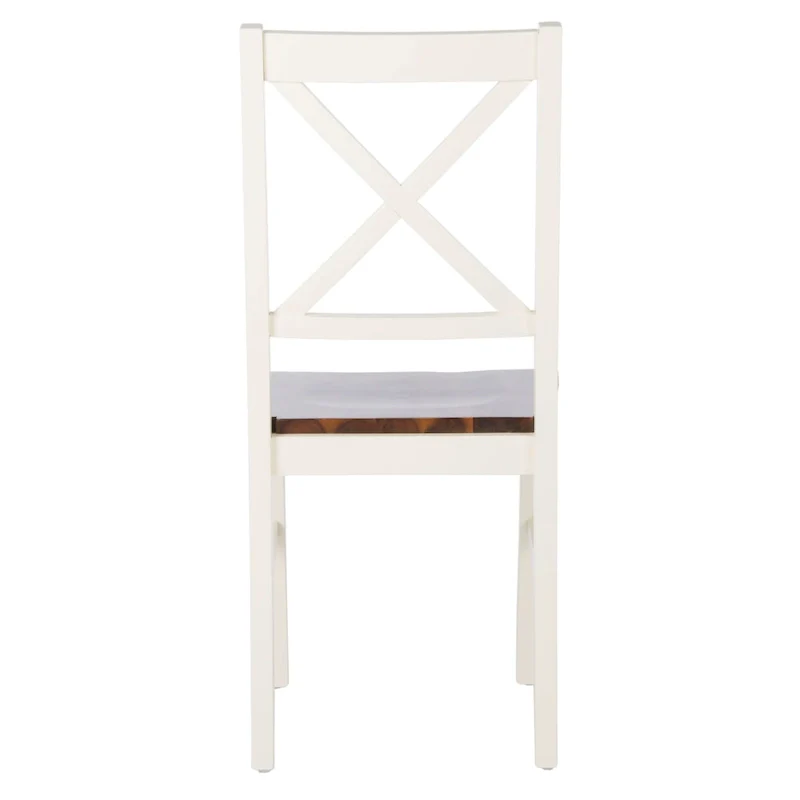 White/Natural Dining Chair - 17.5 W x 19.5 L x 37 H
