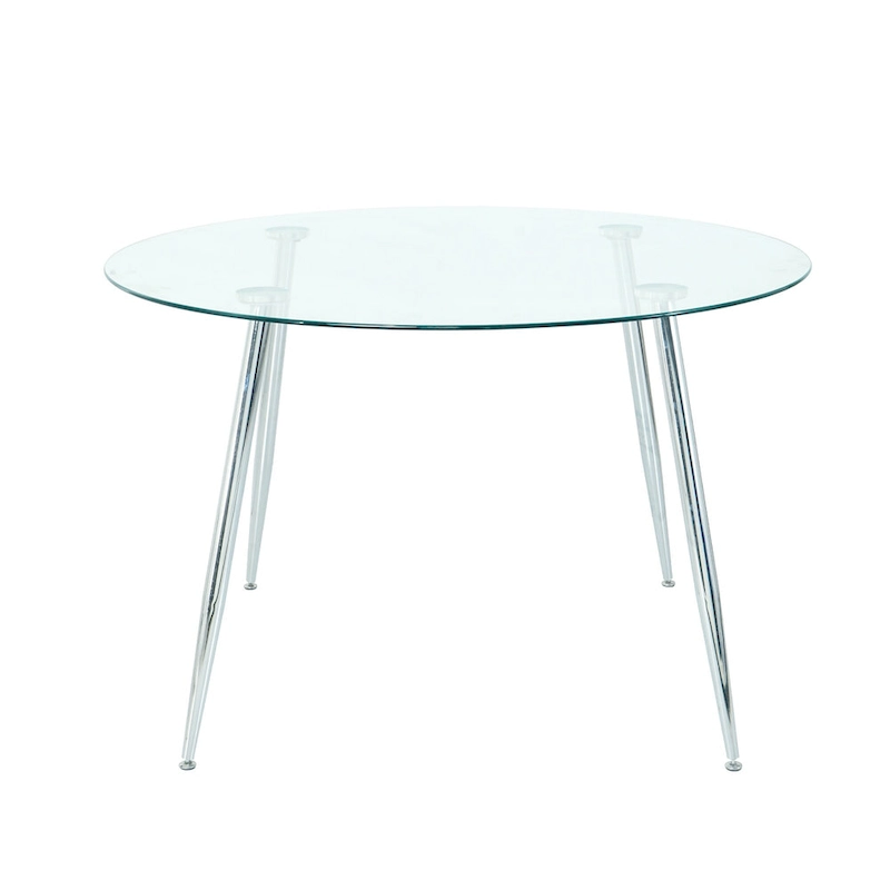Modern simple glass table, high-quality tempered glass metal material