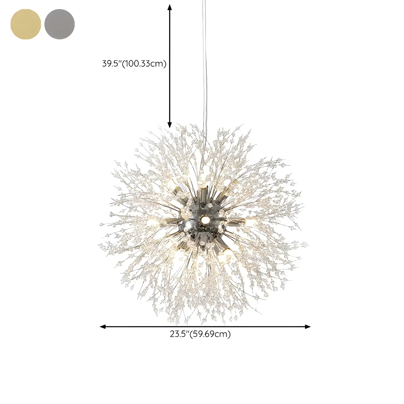 Adjustable Modern Gold Crystal Explosion Sputnik Chandelier