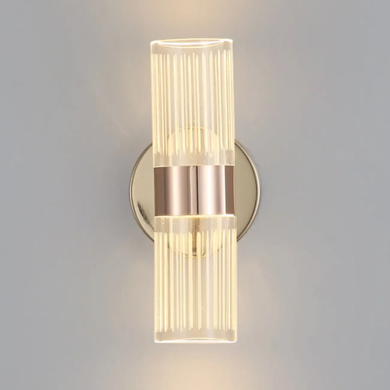 Modern Clear Acrylic Gold Ambient Wall Sconce