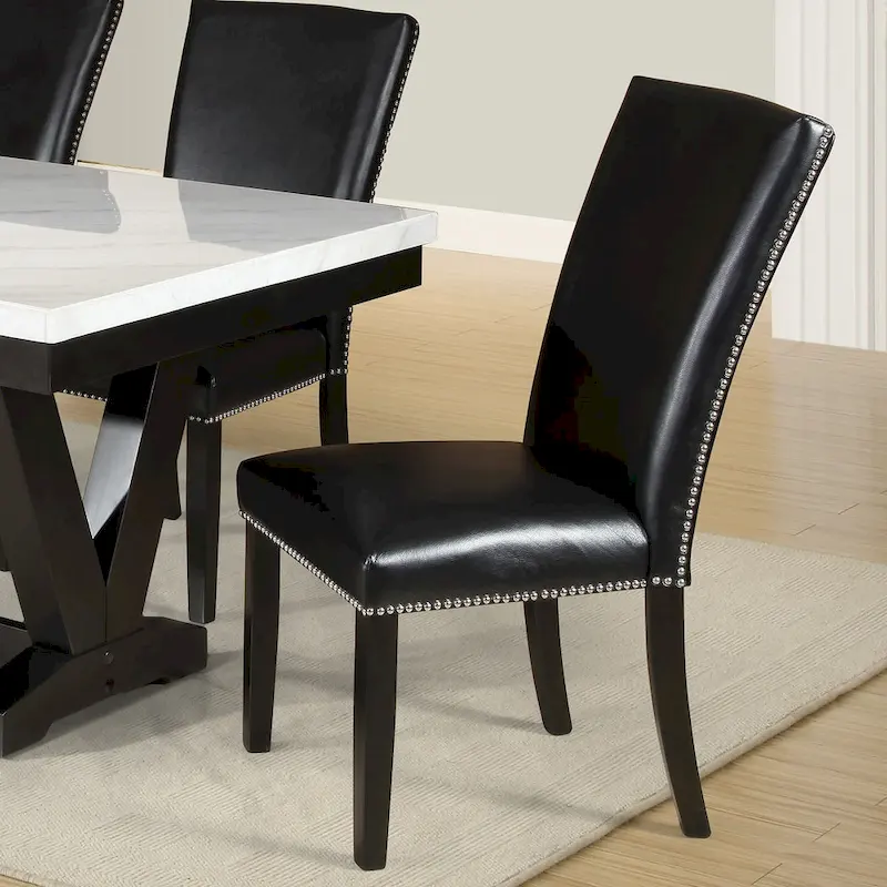 Steve Silver Fenton White Marble Dining Set