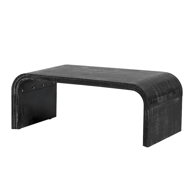 Minimalist Coffee Table with Curved Art Deco Design