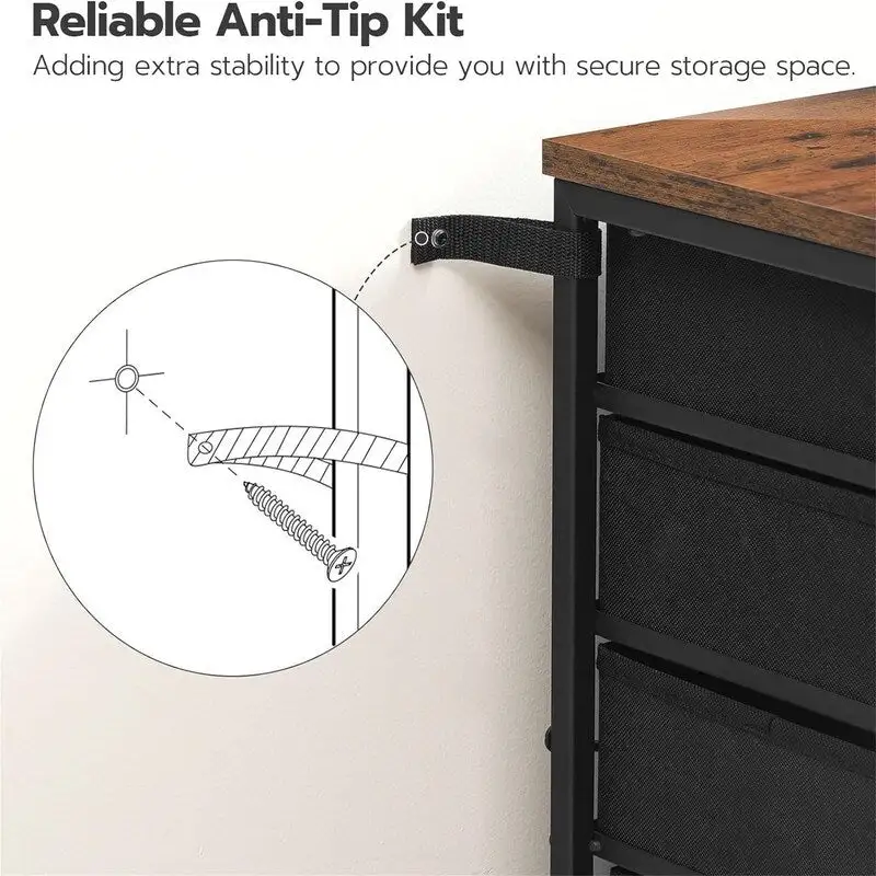 5-Drawer Chest File Cabinet - 15.7D x 15.7W x 25.7H