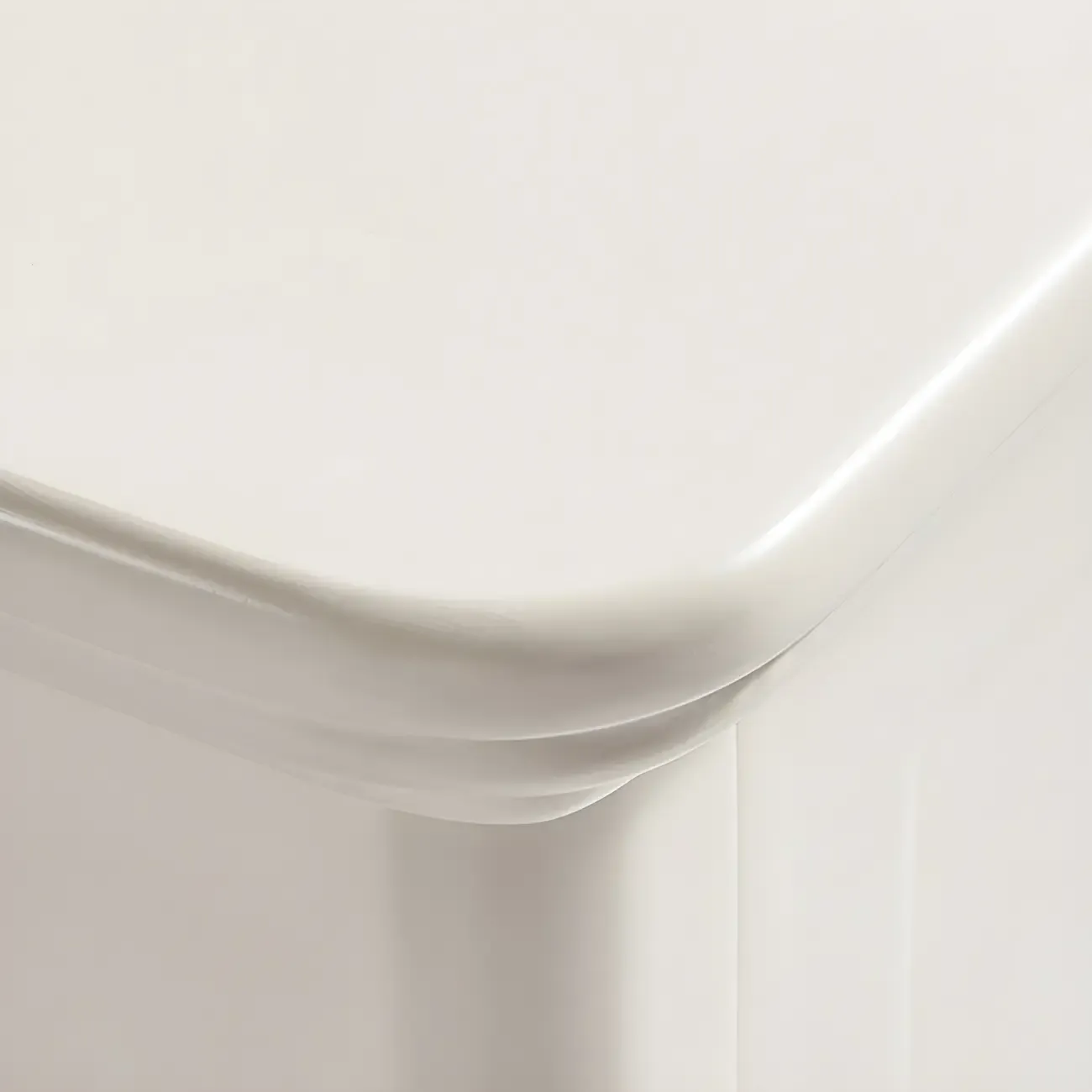 French 2-Layer White Wood Bedroom Nightstand