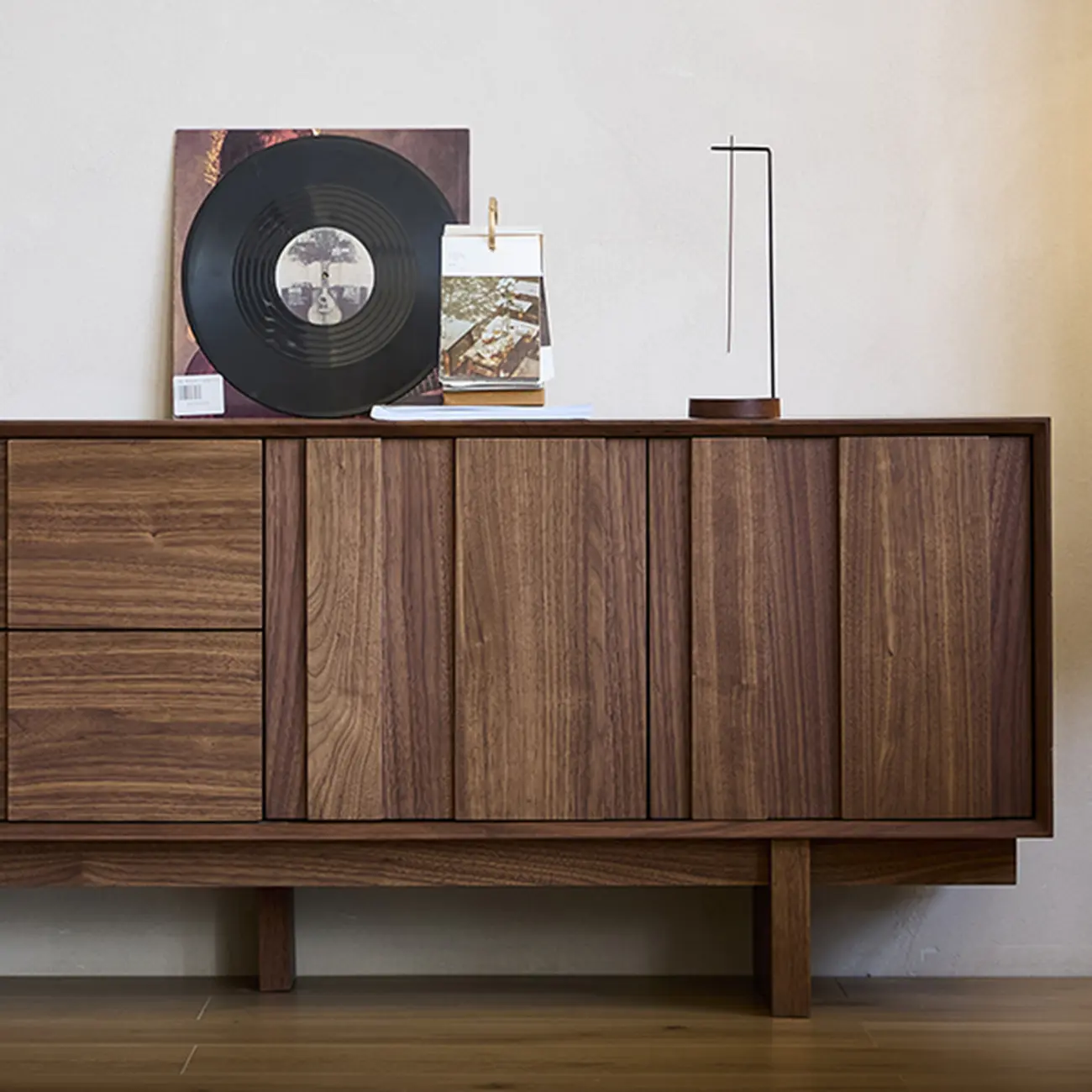 79 Living Room 2-Ter Brown Solid Wood TV Stand with Drawers