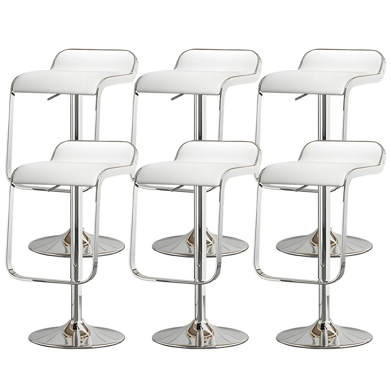 Leather Low Back Metal Adjustable Swivel Bar Stools