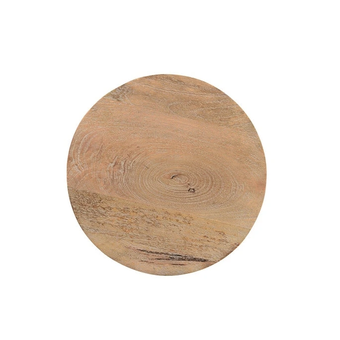 HomeRoots 18 Natural Solid Wood Round End Table - 16' X '18' X '16