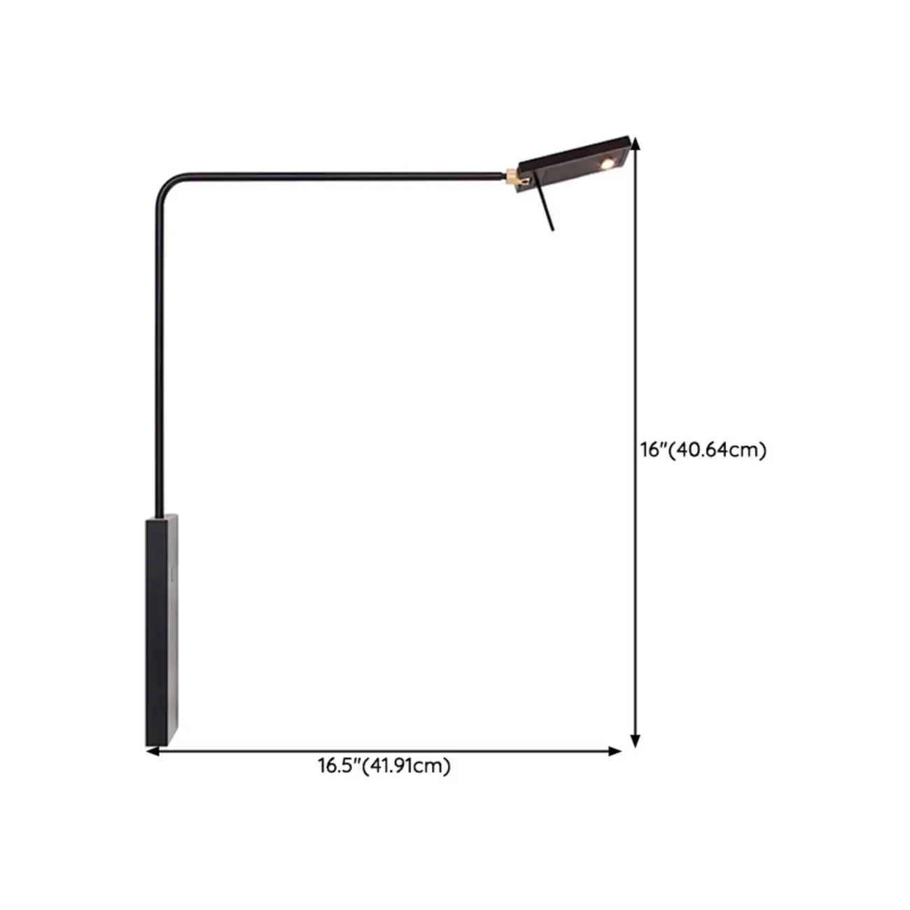 1-Light Black Metal Hardwired Small Swing Arm Wall Light