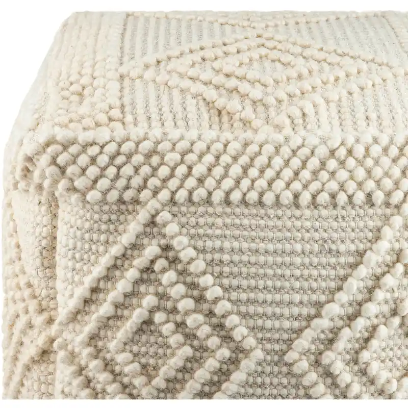 Freya Boho Hand Woven 18-inch Cube Pouf