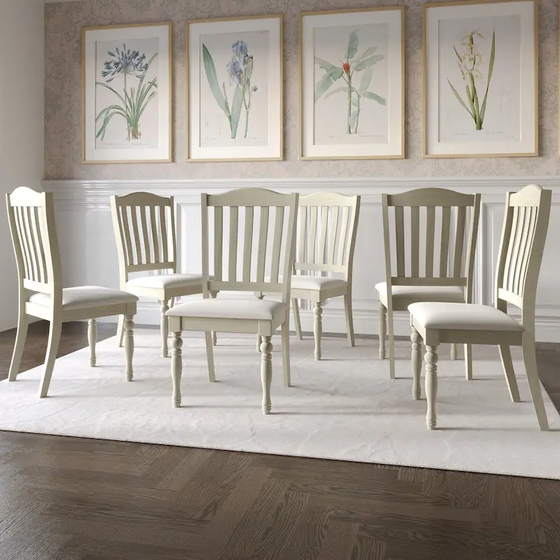 Mid-century Elegant Two-tone 7-piece Dining Set