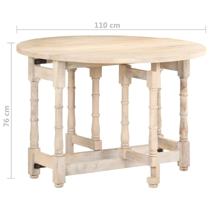 vidaXL Dining Table Kitchen Table Dining Room Table Round Solid Mango Wood