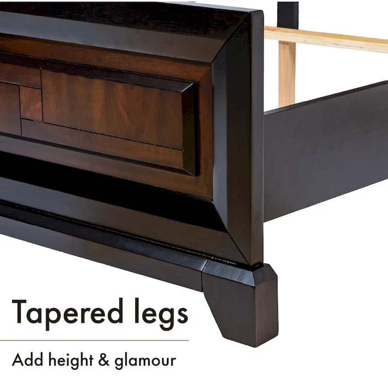 Jupa Transitional Walnut Wood 2-Piece Panel Bedroom Set by Furniture of America