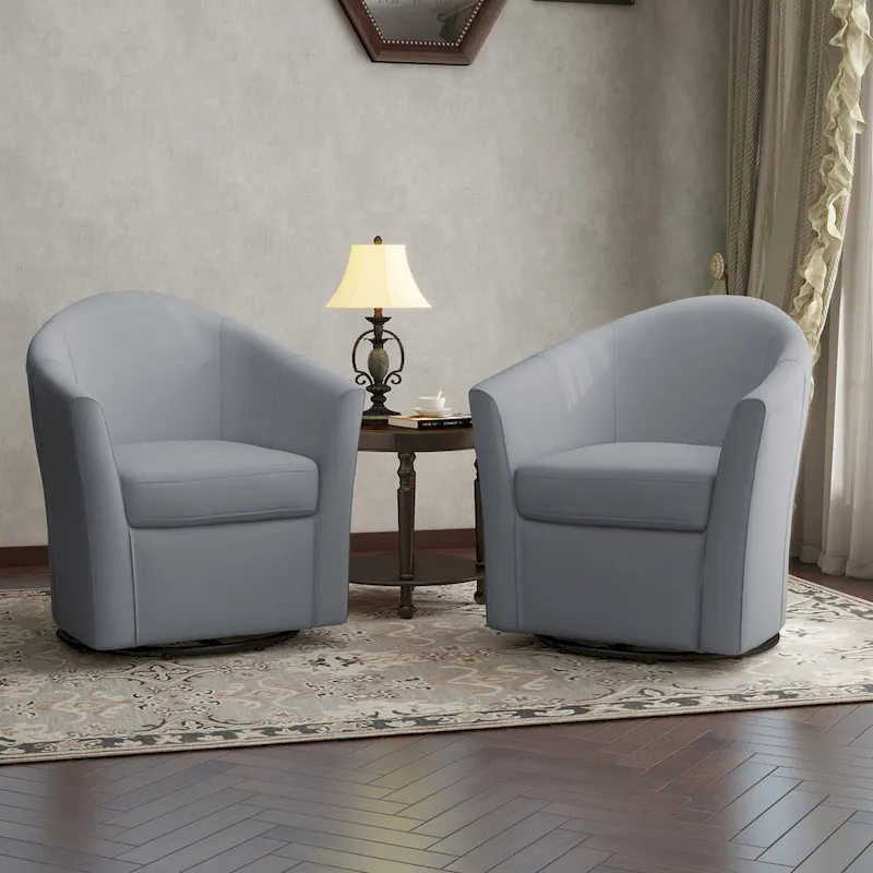 Swivel Accent Chair with Metal Base - 30.7W x 29.9H x 27.5D