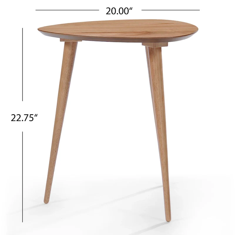 Mid-Century Wood End Table - 20 L x 20 W x 22.75H