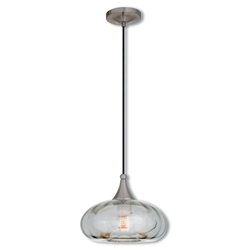 Livex Lighting Art Glass 1 Light Mini Pendant with Glass Shade
