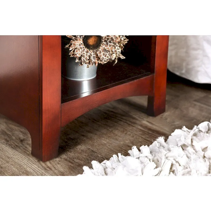 Ettrick Transitional Espresso Wood 1-Drawer Night Stand