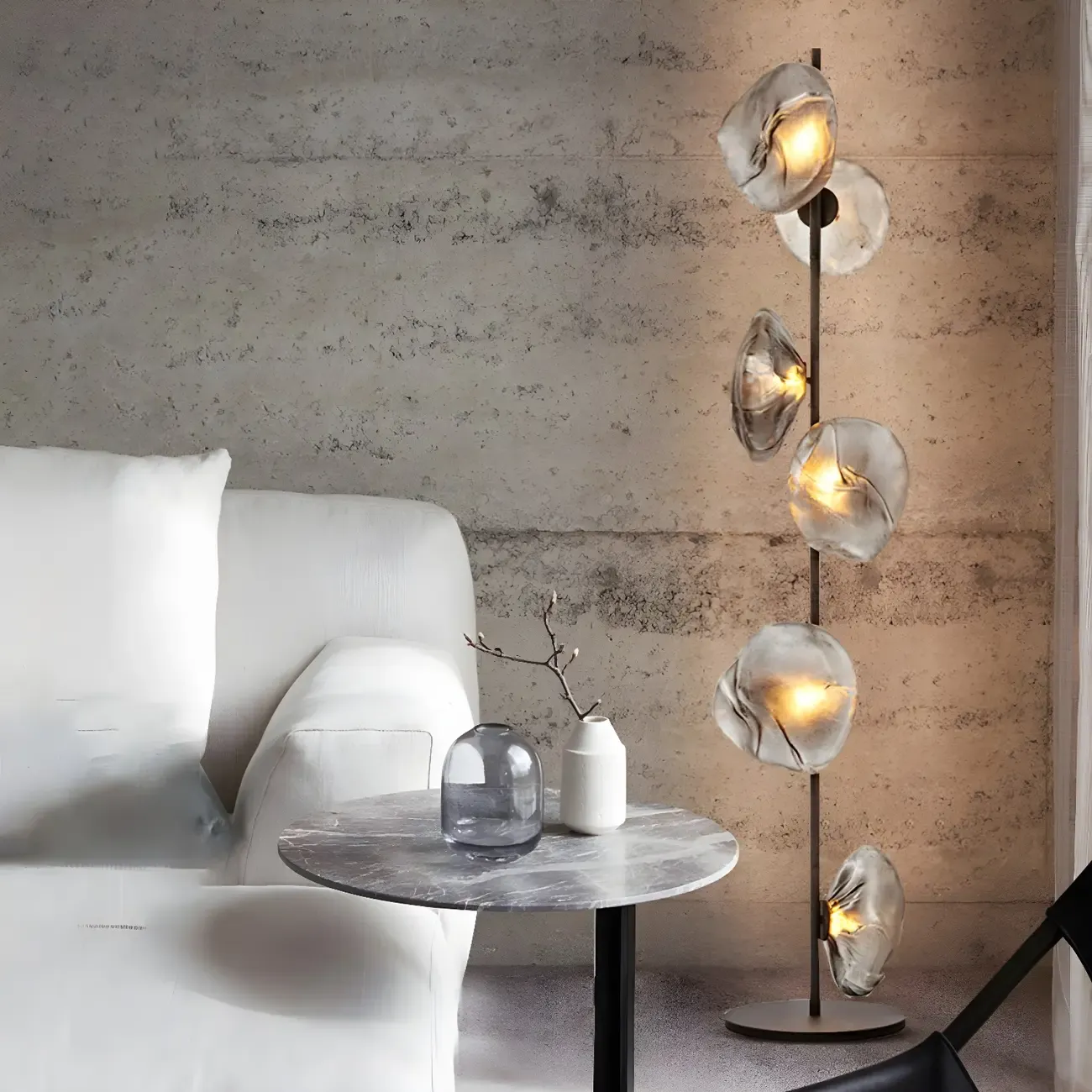 Modern Prismatic Glass LED Floor Lamp Plug-In for Living Room