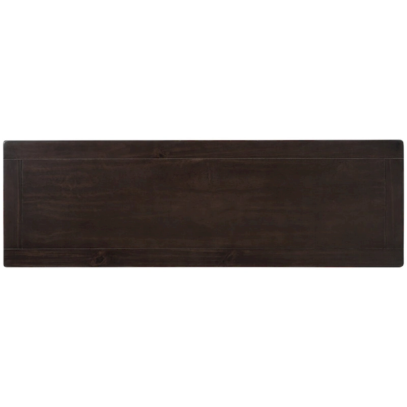 Pine Solid Wood Console Table with Two Open Shelves