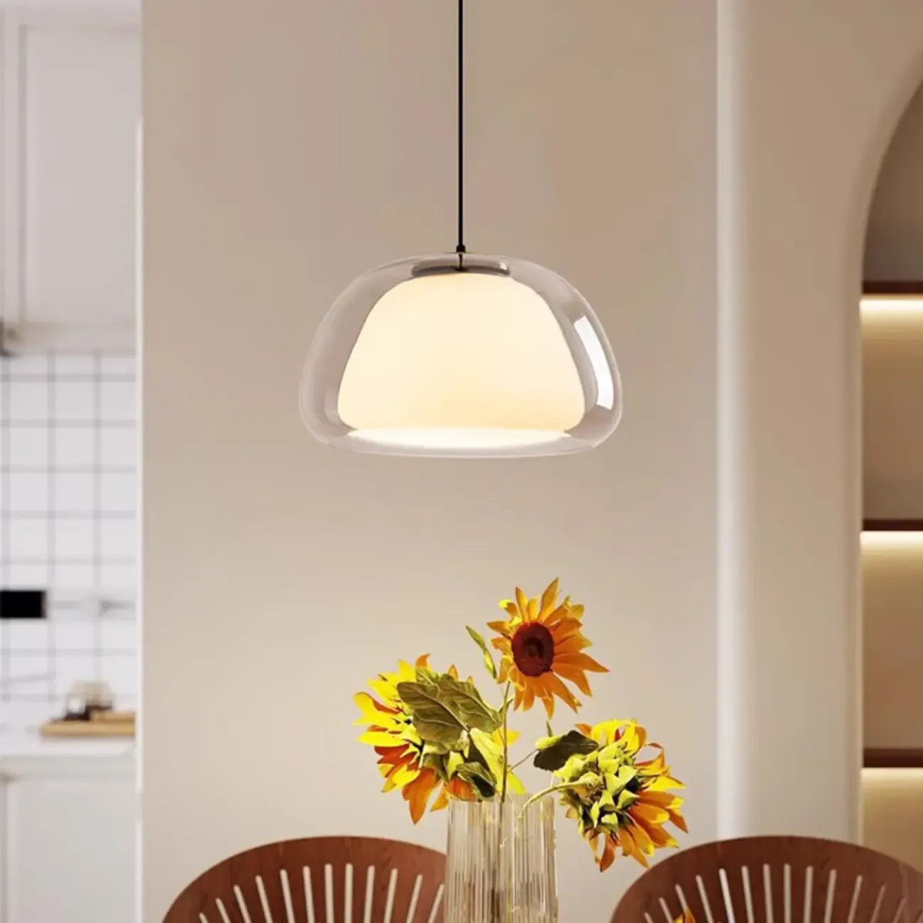 Elegant Designer LED Milk Glass Jelly Pendant Light