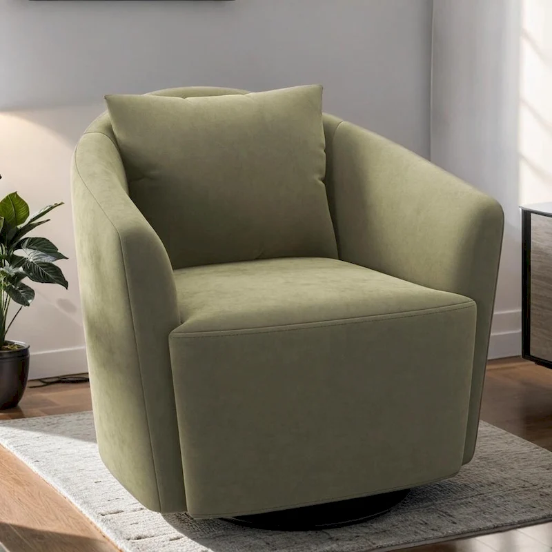 Modern Sofa Living Room Chair Upholstered Arm Chair with Plump Back Pillow