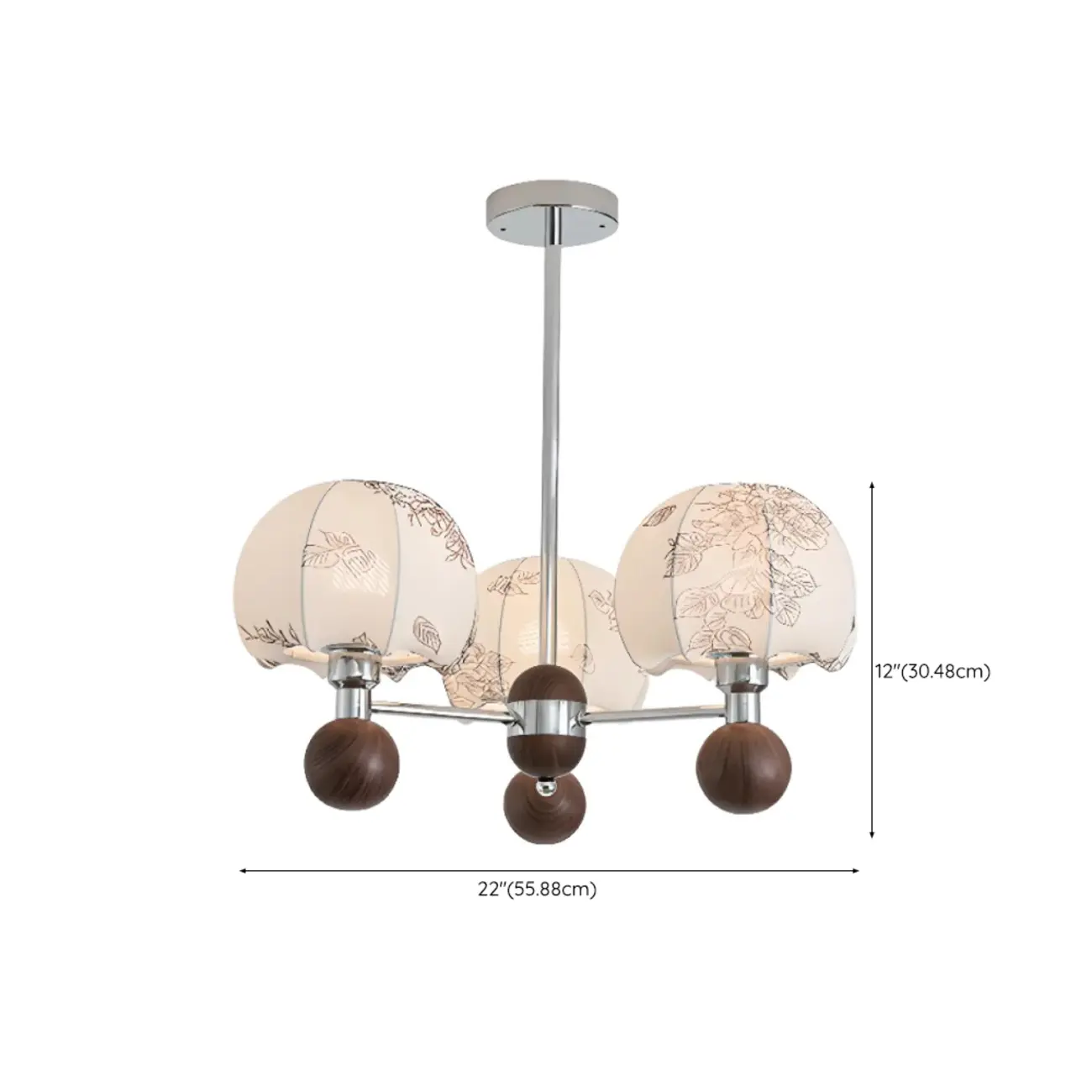 Rustic Beige Flower Fabric Elegant Chandelier