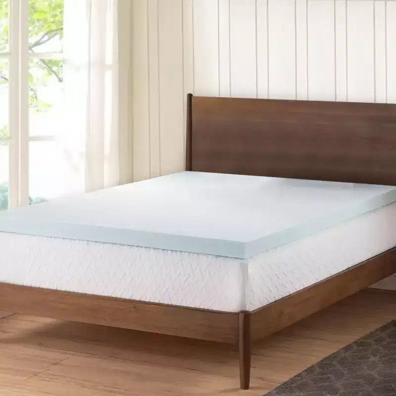 White Gel Memory Foam Mattress Topper, 2-Inch, For 1–2 People