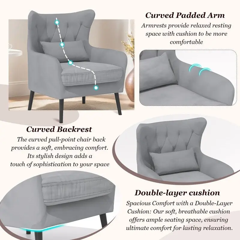 2-Piece Modern Velvet Living Room Couch Set Upholstered