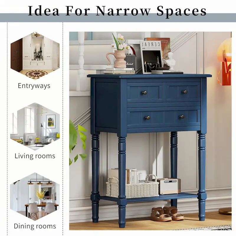 Narrow Console Table(Navy)